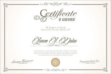 certificate or diploma retro vintage design