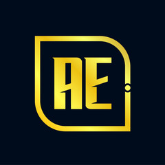 Initial Letter AE Logo Template Design