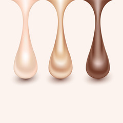 Realistic skin foundation liquid creamy texture smudges.