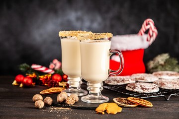 Traditional eggnog for Christmas