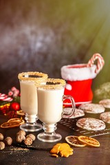 Traditional eggnog for Christmas