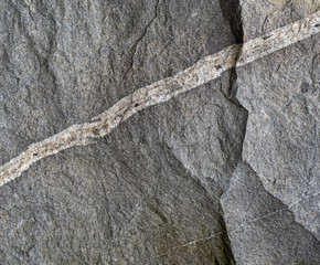 Close view of a quartz vein in an igneous rock.