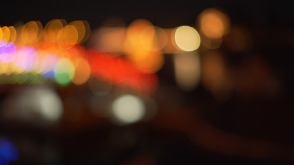 Abstract orange red blue and green bokeh lights for green screen