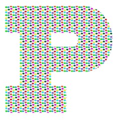 colorful polka dotted uppercase letter P - 229267627
