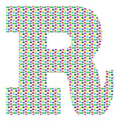 colorful polka dotted uppercase letter R - 229267656