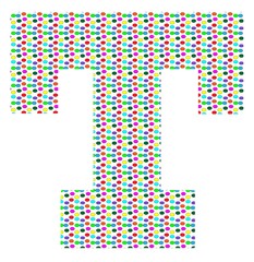 colorful polka dotted uppercase letter T