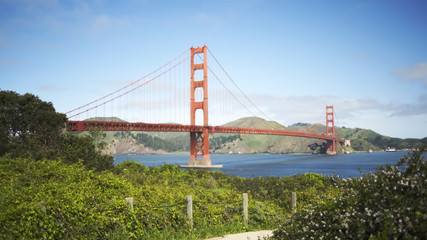 Background plate of old architectural bridge near San Francisco bay trail