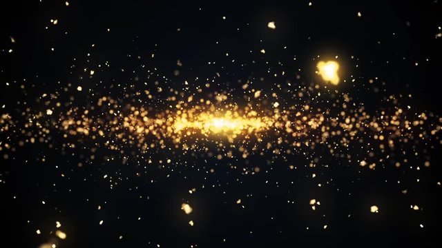 Glowing Golden Embers Abstract Motion Background. 1080p HD Seamless Looping Particle Animation.