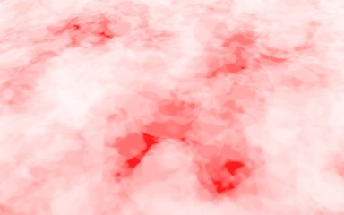 Background of abstract white color smoke isolated on red color background. The wall of white fog. 3D illustration