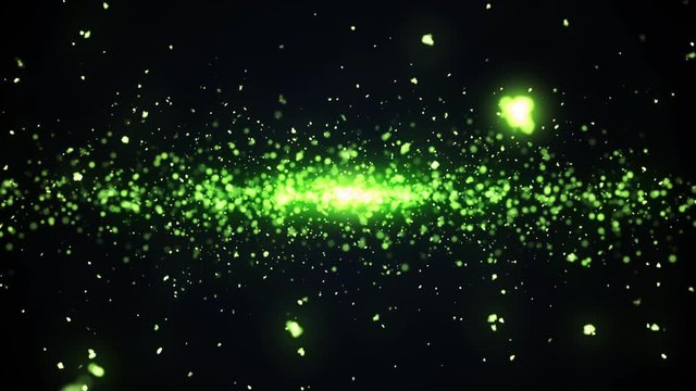 Flowing Green Particles Loopable Motion Graphic Video Background. 1080p HD Seamless Looping Particle Animation.