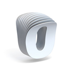 Curved paper sheets Number 0 ZERO 3D