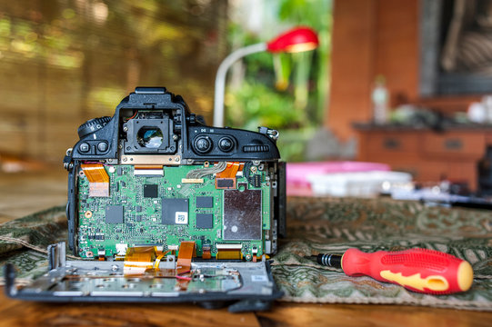 Digital camera opened from the inside
