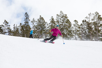 winter, skiing, woman, mountain, outdoors, happy, people, young, group, friends, smiling, white, fun, hat, beautiful, happiness, together, girls, friendship, casual, athletic, sports