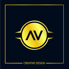 Initial Letter AV Logo Template Design
