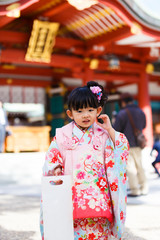 Fototapeta premium 七五三 三歳 女の子
