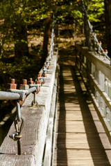 Naklejka premium wooden bridge over river