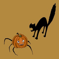 Orange card Happy Halloween