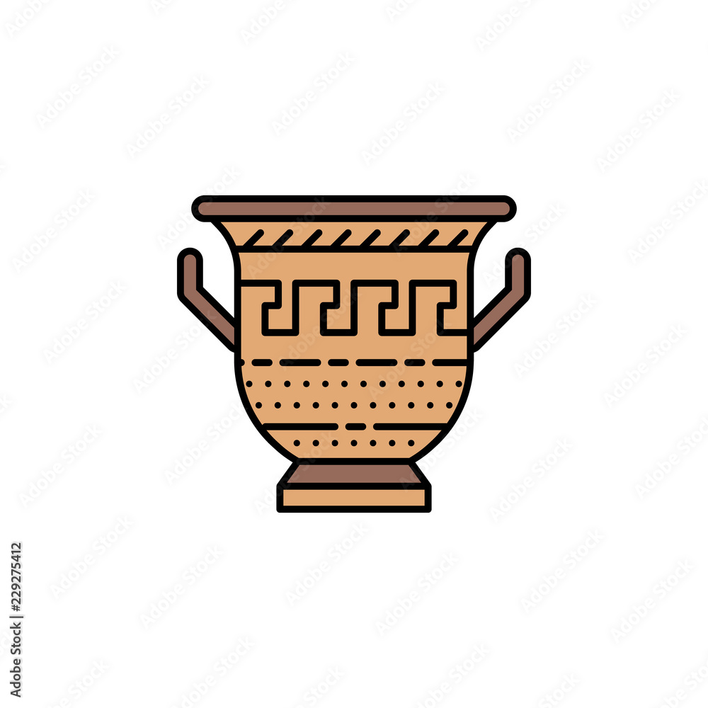 Poster amphora icon. element of color ancient greece icon for mobile concept and web apps. colored amphora 