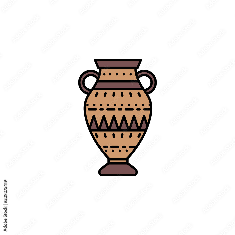 Poster amphora icon. element of color ancient greece icon for mobile concept and web apps. colored amphora 