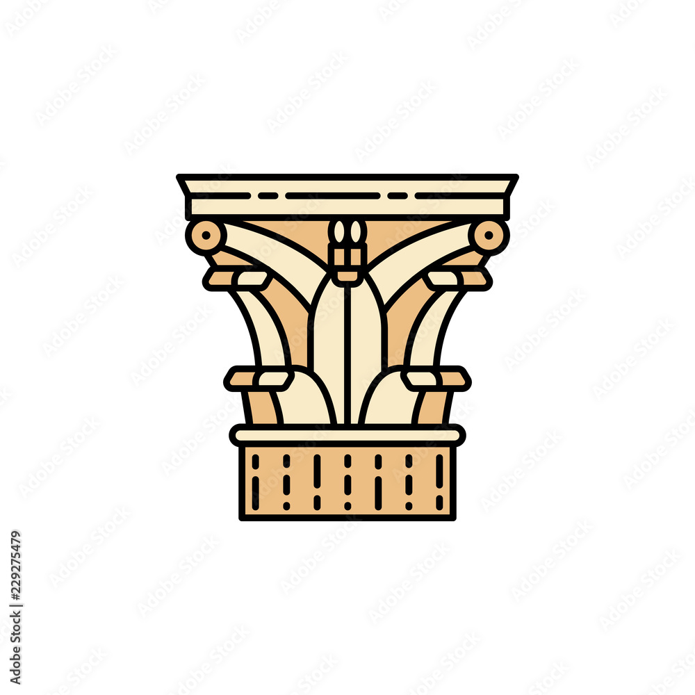 Poster column icon. element of color ancient greece icon for mobile concept and web apps. colored column ic