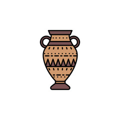 Amphora icon. Element of color ancient greece  icon for mobile concept and web apps. Colored Amphora icon can be used for web and mobile