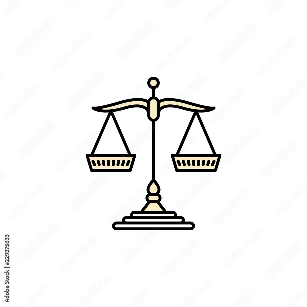 Poster scale icon. element of color ancient greece icon for mobile concept and web apps. colored scale icon