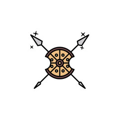 Shield icon. Element of color ancient greece  icon for mobile concept and web apps. Colored Shield icon can be used for web and mobile