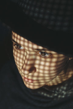 Creative woman closeup portrait