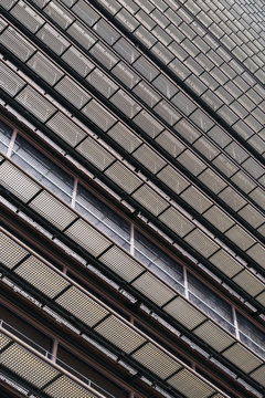 From below view of balconies in row