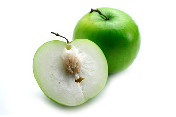 Milk Jujub fruit with section size big  fruit food on white background