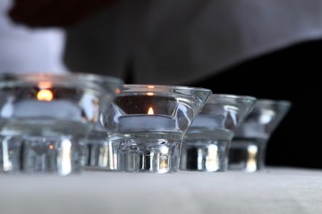 Lighted Candles in a Row