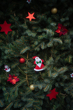 Decorated pine branches