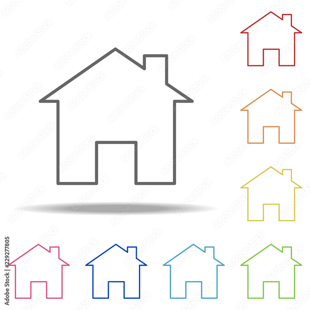 Poster house icon. elements of building landmarks in multi color style icons. simple icon for websites, web