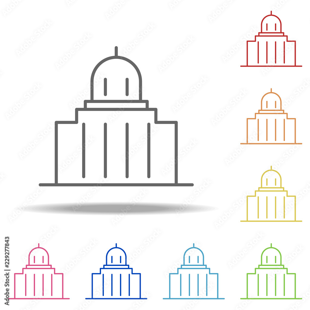 Poster city hall icon. elements of building landmarks in multi color style icons. simple icon for websites,