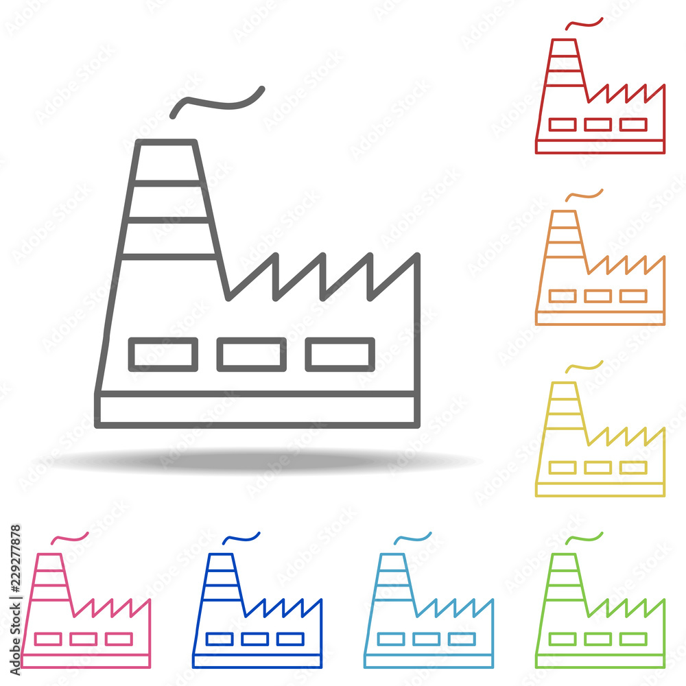 Poster factory icon. elements of building landmarks in multi color style icons. simple icon for websites, w