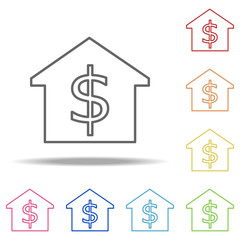 house price icon. Elements of Building Landmarks in multi color style icons. Simple icon for websites, web design, mobile app, info graphics