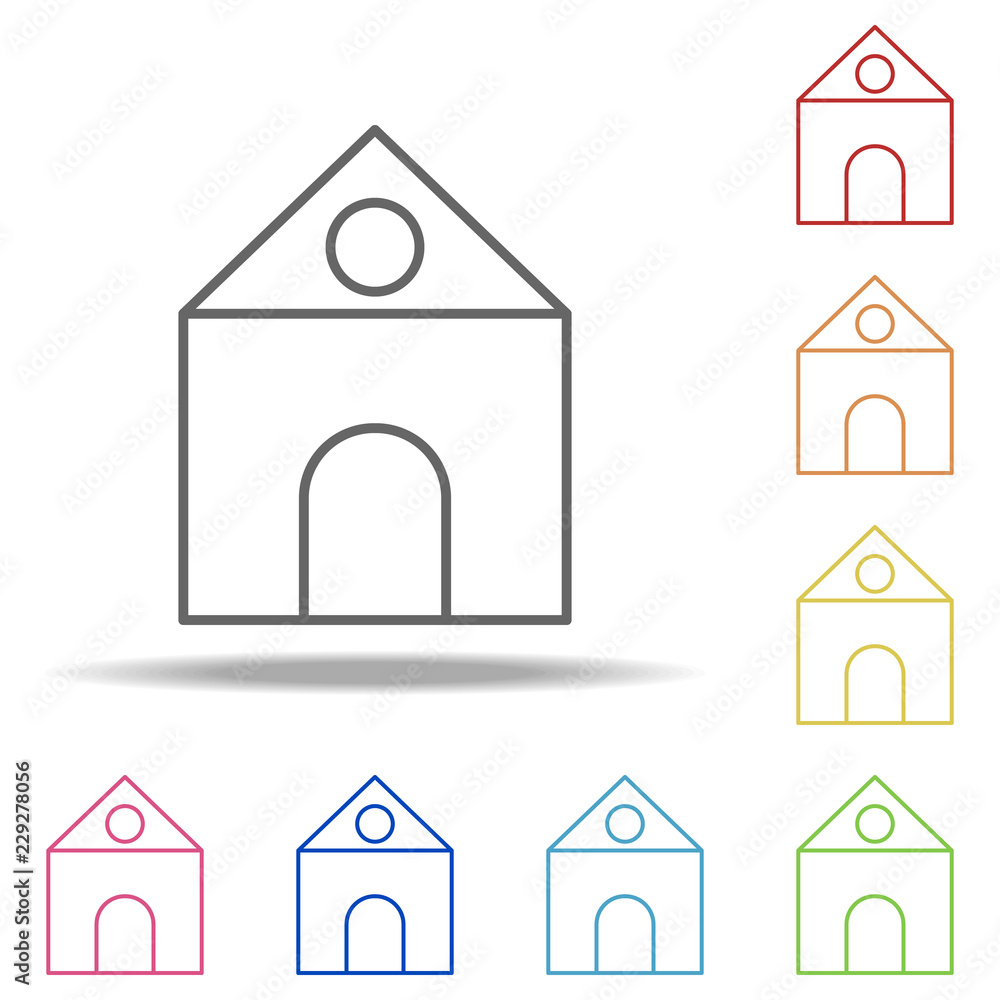 Poster hospital icon. elements of building landmarks in multi color style icons. simple icon for websites, 
