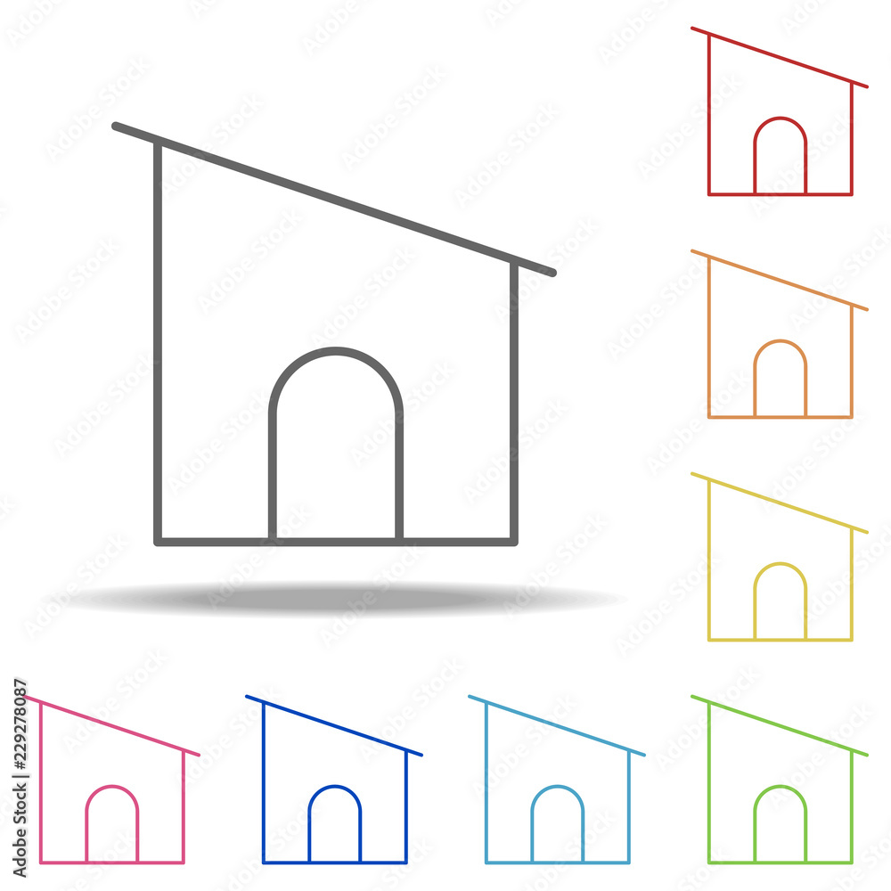 Poster apartment icon. elements of building landmarks in multi color style icons. simple icon for websites,