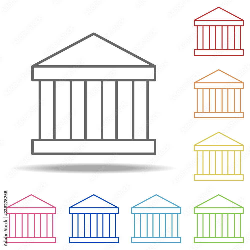 Poster post office icon. elements of building landmarks in multi color style icons. simple icon for website