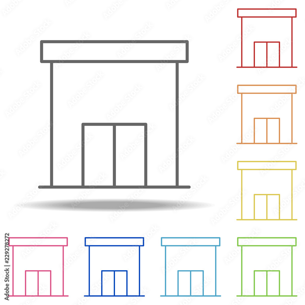 Poster university icon. elements of building landmarks in multi color style icons. simple icon for websites