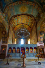 Fototapeta na wymiar Shiomgwime Monastery Church Iconostasis View
