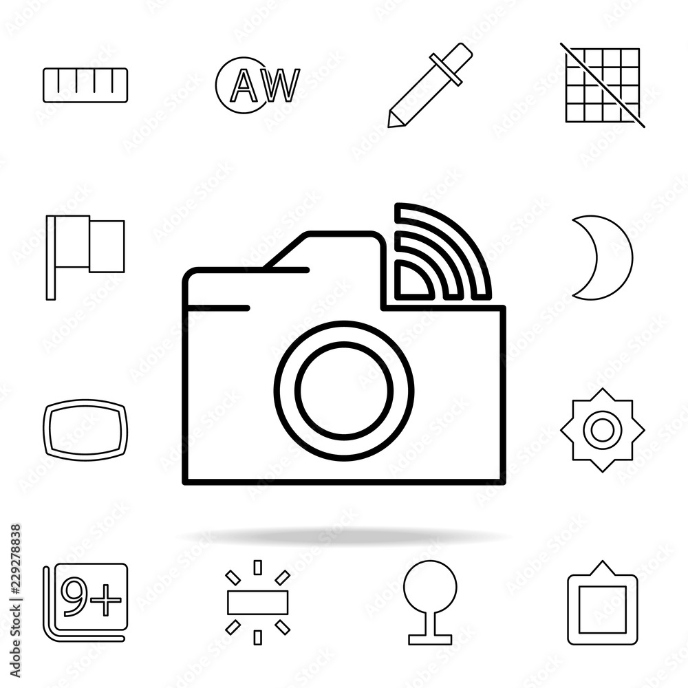Poster camera wifi sign icon. image icons universal set for web and mobile