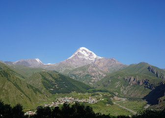 Stepantsminda Kazbek Mountain Landscape View