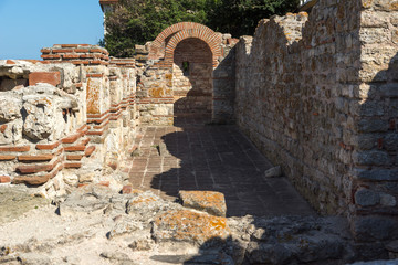 Ruins of Ancient Church of the Holy Mother Eleusa in the town of Nessebar, Burgas Region, Bulgaria