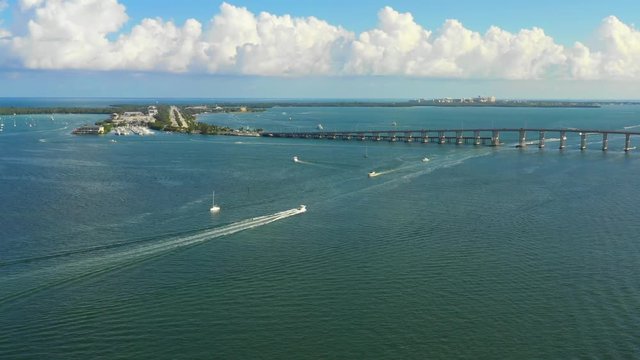 Aerial drone footage Miami Key Biscayne 4k 60p