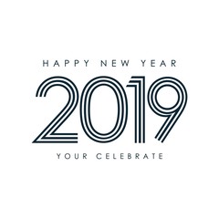 Happy New Year 2019 Vector Template Design Illustration