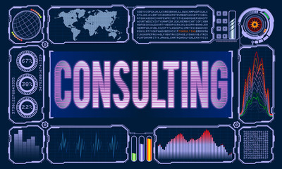 Futuristic User Interface With the Word Consulting