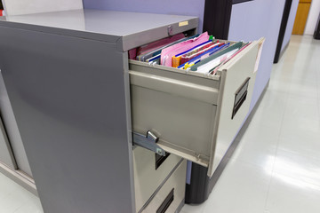 file folder documents In a file cabinet retention concept business office equipment