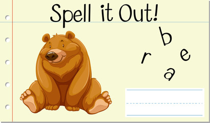 Spell English word bear