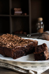 Chocolate pound cake with chocolate icing and chocolate chips